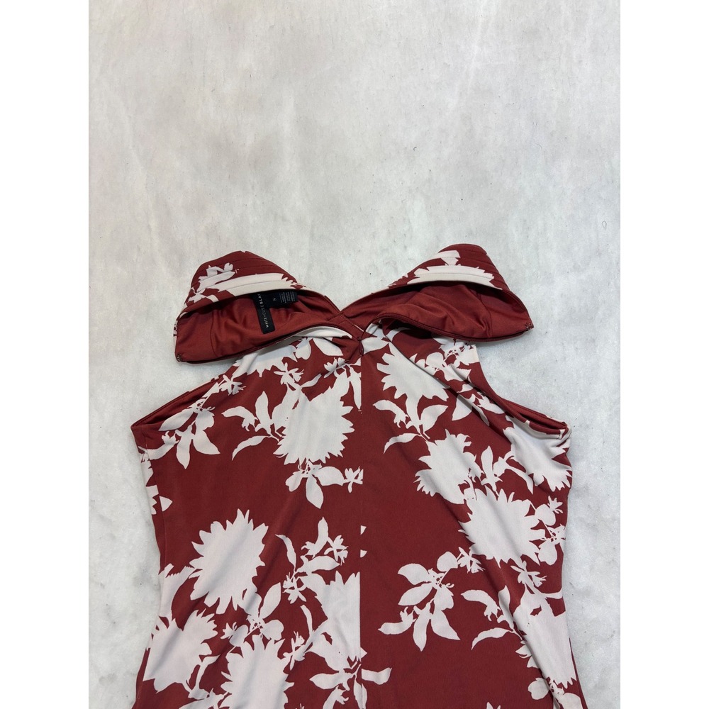 White House Black Market Halter Neck Twisted Floral Print Top Women's Size S - Picture 6 of 8